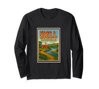 Grafica artistica retrò vintage Hell Michigan Mi Ann Arbor Howell Maglia a Manica