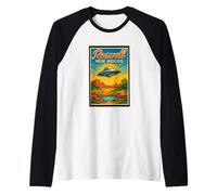 Grafica artistica ufologica retrò vintage di Roswell New Mexico NM Maglia con Maniche Raglan