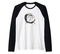 Grafica Artistica Zen per Bonsai Enso Circle Maglia con Maniche Raglan
