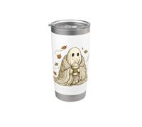 Grafica autunnale accogliente vintage Ghost Pumpkin Spice Latte Bicchiere termico in acciaio inox doppia parete