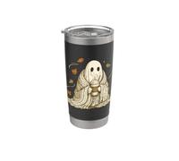 Grafica autunnale accogliente vintage Ghost Pumpkin Spice Latte Bicchiere termico in acciaio inox doppia parete
