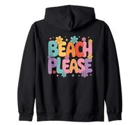 Grafica Beach Please Retro Flower Power Felpa con Cappuccio
