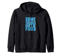 Grafica Blu con Scritta Some Things Stay Broke Felpa con Cappuccio