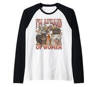 Grafica bootleg divertente del meme del gatto Ho paura delle donne Maglia con Maniche Raglan
