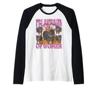 Grafica bootleg divertente del meme del gatto Ho paura delle donne Maglia con Maniche Raglan