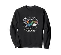 Grafica Born to Explore Iceland Adventure Northern Lights Felpa, Unisex per Adulti, Nero, L