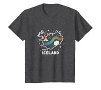 Grafica Born to Explore Iceland Adventure Northern Lights Maglietta, Bambini, Grigio Scuro, 4 Anni