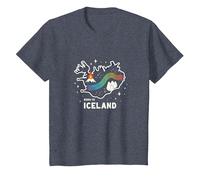 Grafica Born to Explore Iceland Adventure Northern Lights Maglietta, Bambini, Pervinca, 4 Anni