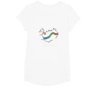 Grafica Born to Explore Iceland Adventure Northern Lights Maglietta, Ragazze, Bianco, L