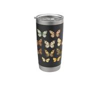 Grafica botanica Farfalla Cottagecore Goblincore Fairycore Bicchiere termico in acciaio inox doppia parete
