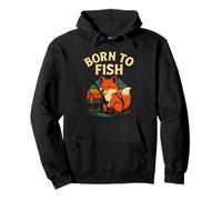 Grafica Carina con Volpe Born To Fish Felpa con Cappuccio