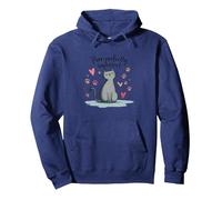 Grafica Carina degli Amanti dei Gatti Perfettamente imperfetti Felpa con Cappuccio, Unisex per Adulti, Navy, XL