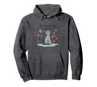 Grafica Carina degli Amanti dei Gatti Perfettamente imperfetti Felpa con Cappuccio, Unisex per Adulti, Grigio Scuro, M