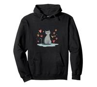 Grafica Carina degli Amanti dei Gatti Perfettamente imperfetti Felpa con Cappuccio, Unisex per Adulti, Nero, L