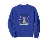 Grafica Carina degli Amanti dei Gatti Perfettamente imperfetti Felpa, Unisex per Adulti, Blu Reale, L