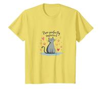 Grafica Carina degli Amanti dei Gatti Perfettamente imperfetti Maglietta, Bambini, Limone, 2 Anni