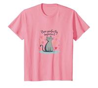 Grafica Carina degli Amanti dei Gatti Perfettamente imperfetti Maglietta, Bambini, Rosa, 6 Anni