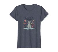 Grafica Carina degli Amanti dei Gatti Perfettamente imperfetti Maglietta, Donna, Pervinca, XS