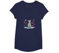 Grafica Carina degli Amanti dei Gatti Perfettamente imperfetti Maglietta, Ragazze, Navy, S