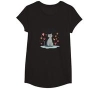 Grafica Carina degli Amanti dei Gatti Perfettamente imperfetti Maglietta, Ragazze, Nero, L