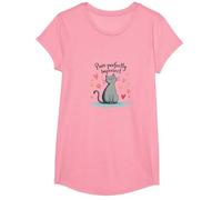 Grafica Carina degli Amanti dei Gatti Perfettamente imperfetti Maglietta, Ragazze, Rosa, XS