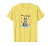 Grafica Carina degli Amanti dei Gatti Perfettamente imperfetti Maglietta, Uomo, Limone, XXL