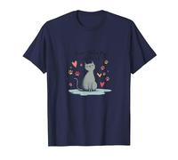 Grafica Carina degli Amanti dei Gatti Perfettamente imperfetti Maglietta, Uomo, Navy, M