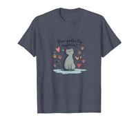 Grafica Carina degli Amanti dei Gatti Perfettamente imperfetti Maglietta, Uomo, Pervinca, M