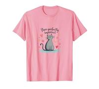Grafica Carina degli Amanti dei Gatti Perfettamente imperfetti Maglietta, Uomo, Rosa, M
