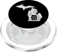 Grafica cartografica D Mitten di Detroit Michigan - Motor City Design PopSockets PopGrip per MagSafe