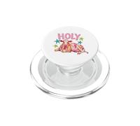 Grafica colorata con mucca con testo sacro e stelle PopSockets PopGrip per MagSafe