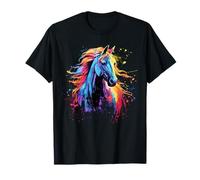 Grafica colorata con testa di cavallo Maglietta