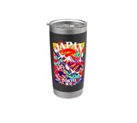 Grafica colorata di viaggio della gru del monte Fuji del Giappone Toky Bicchiere termico in acciaio inox doppia parete