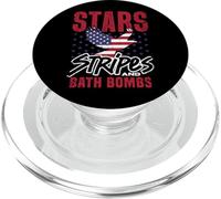 Grafica con aquila patriottica e bombe da bagno a strisce e PopSockets PopGrip per MagSafe