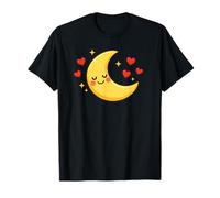 Grafica con Cuori sorridenti e Luna Maglietta