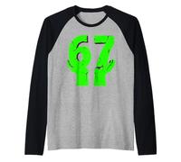 Grafica con Numeri in Grassetto Alpha Gen 6 7 Mindset Maglia con Maniche Raglan