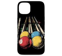 Grafica con palla da biliardo e stecca Custodia per iPhone 13