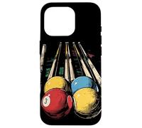 Grafica con palla da biliardo e stecca Custodia per iPhone 16 Pro