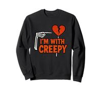 Grafica con scheletro a cuore spezzato divertente I'm With Creepy Felpa