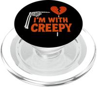 Grafica con scheletro a cuore spezzato divertente I'm With Creepy PopSockets PopGrip per MagSafe