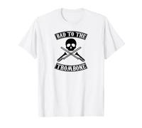Grafica con Teschio Bad To The Trombone Pun Maglietta