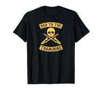 Grafica con Teschio Bad To The Trombone Pun Maglietta