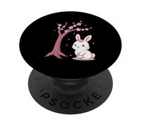 Grafica Conigli Giapponesi Con Kawaii Ciliegio In Fiori PopSockets PopGrip Adesivo