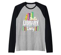 Grafica da bibliotecaria per la Biblioteca Divertente Maglia con Maniche Raglan