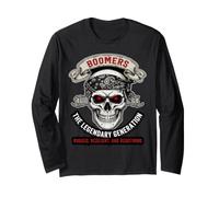 Grafica da Motociclista Boomers Legendary Generation Skull Maglia a Manica