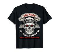 Grafica da Motociclista Boomers Legendary Generation Skull Maglietta