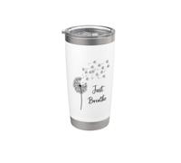 Grafica Dandelion Just Breathe Wildflower Esprimi un desiderio Bicchiere termico in acciaio inox doppia parete
