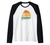 Grafica d'avventura retrò per Donne di Arrampicata Maglia con Maniche Raglan