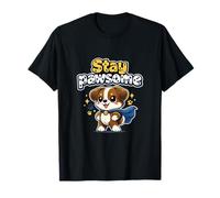Grafica del Cucciolo di Supereroe Stay Pawsome Kawaii Chibi Maglietta