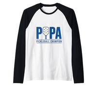 Grafica del Giocatore di Paddle Papa Pickleball Champion Maglia con Maniche Raglan
